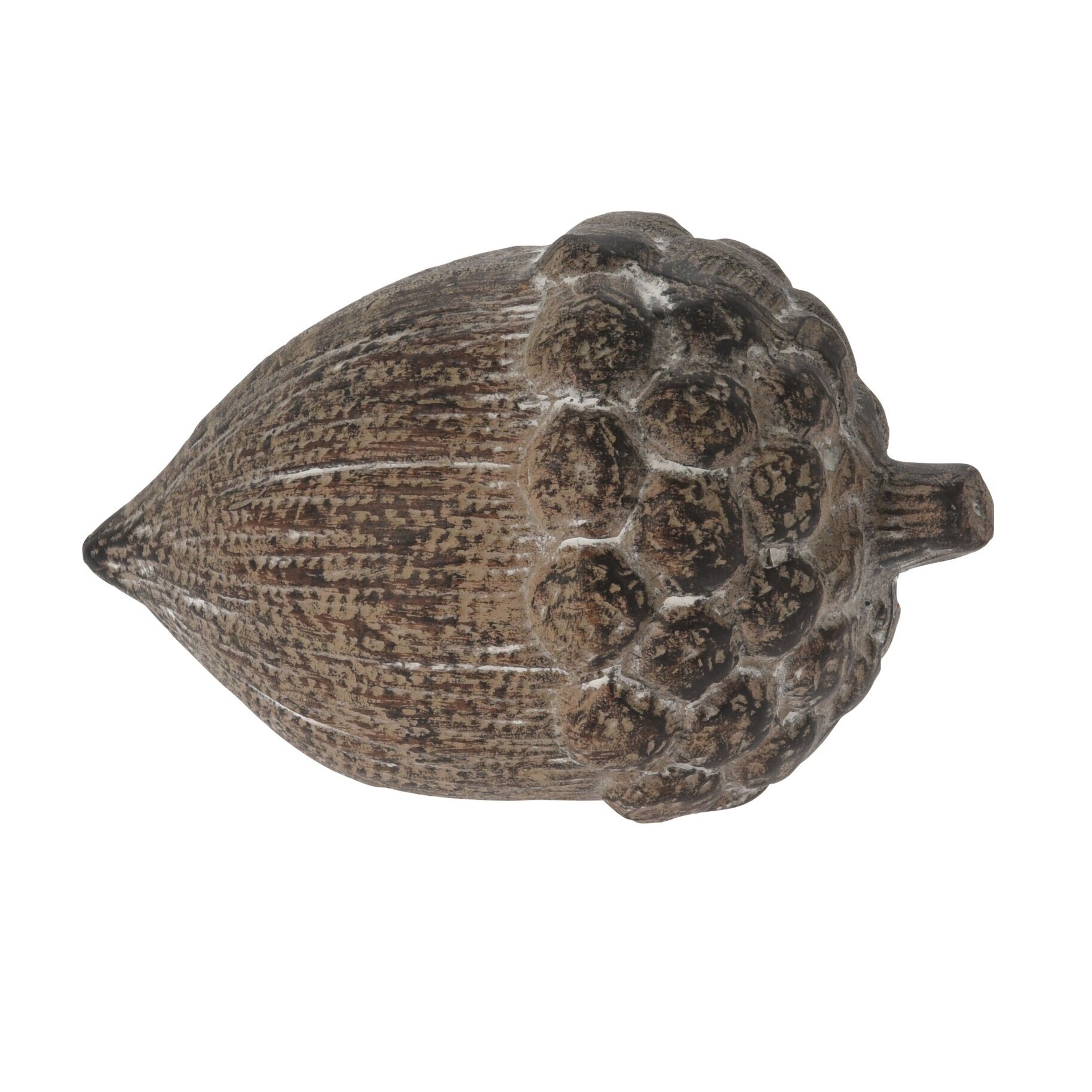 Decoratiune ghinda, aspect antichizat, maro, 11 x 8 cm
