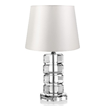 Lampa de masa pentru birou Classic, Homemania, Cristal/Argint, Alb, 36x36x58 cm Lampa de masa pentru birou Classic, Homemania, Cristal/Argint, Alb, 36x36x58 cm
