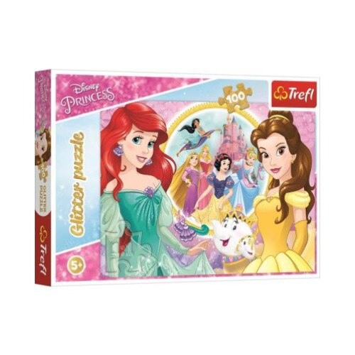 Puzzle Glitter Trefl 100piese - Amintirile lui Bella si Ariel