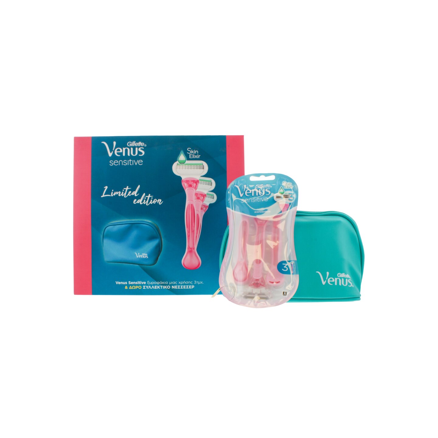 Set 4 Piese Gillette, Venus Sensitive, 3 x Aparat de Ras , 1 x Geanta