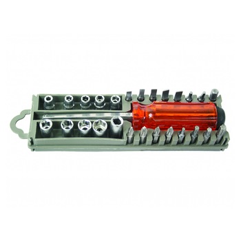 Set surubelnita cu biti , 90 mm, otel, 28 piese, Gadget, 330557 Set surubelnita cu biti , 90 mm, otel, 28 piese, Gadget, 330557