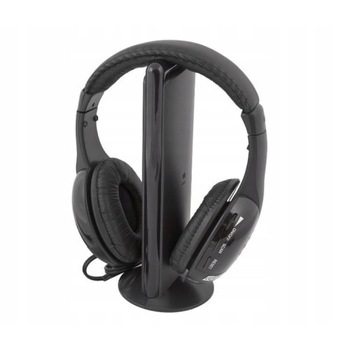 Casti wireless 5 in 1 cu microfon, 86/108 MHz, 20Hz/22000Hz, 112 dB, Negru Casti wireless 5 in 1 cu microfon, 86/108 MHz, 20Hz/22000Hz, 112 dB, Negru