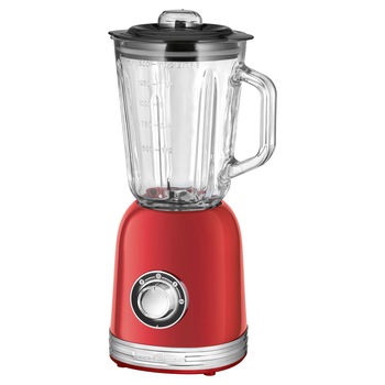 Blender Retro Glass Proficook, 1.5 l, multi-functional, 4 viteze, cutit 4 lame, functie turbo, functie pulse, usor de folosit, usor de curatat, 18.000 RPM, 800 W, rosu Blender Retro Glass Proficook, 1.5 l, multi-functional, 4 viteze, cutit 4 lame, functie turbo, functie pulse, usor de folosit, usor de curatat, 18.000 RPM, 800 W, rosu