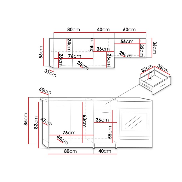 Set Bucatarie Elena 180, MIRJAN24, stejar trufla + petra bej