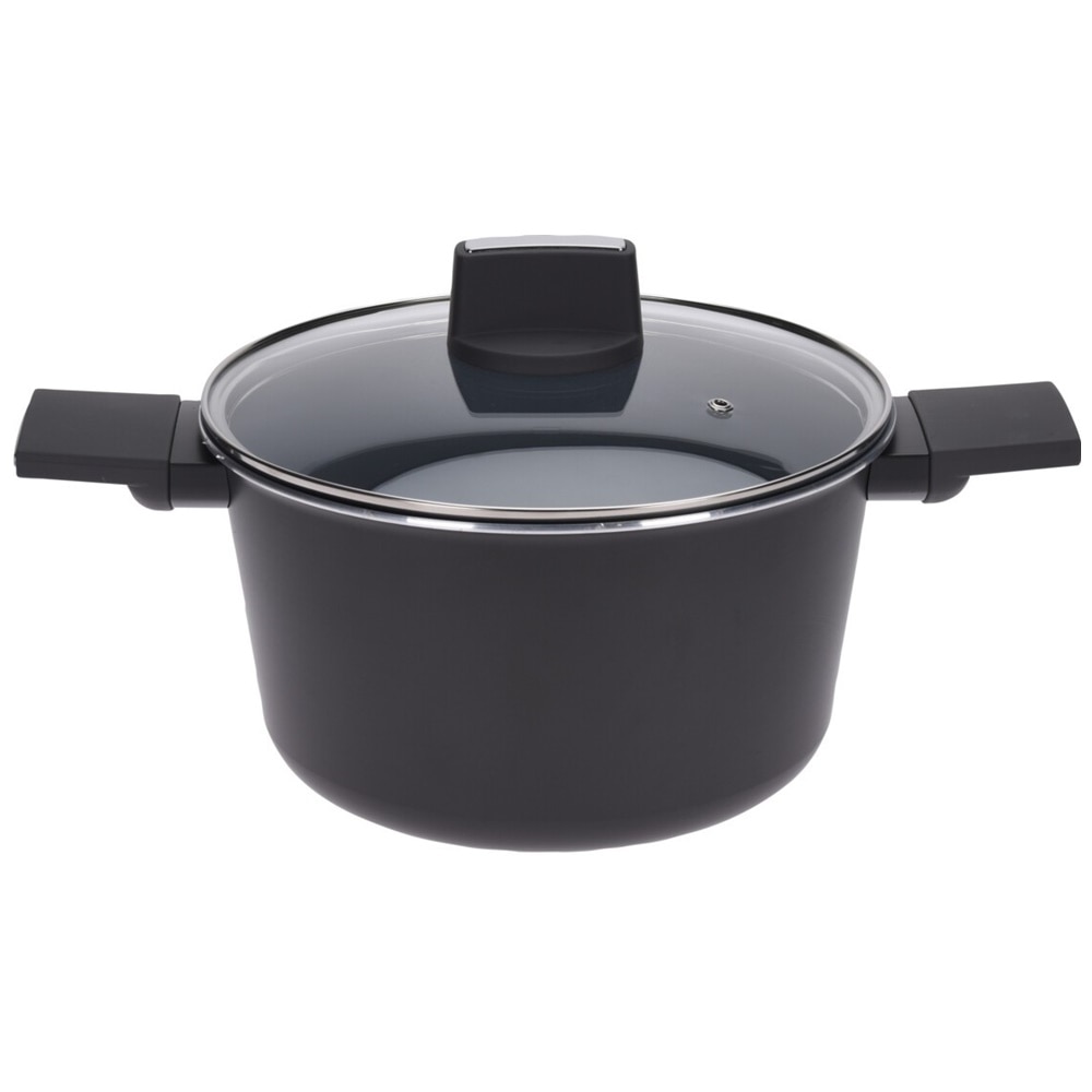 Cratita cu capac Blue Origins, ceramica albastra, 24x14 cm