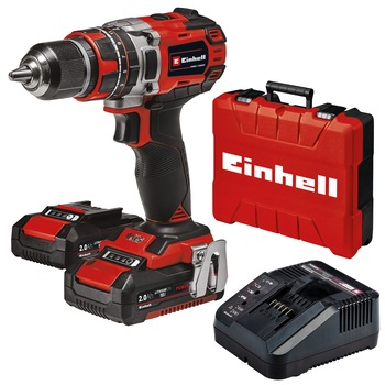 Masina fara fir de gaurit cu impact Einhell TE-CD 18/50 Li-i BL (2x2.0Ah), 18 V, 50 Nm, 2 trepte cuplu livrat cu incarcator rapid si 2 acumulatori 2.0 Ah Masina fara fir de gaurit cu impact Einhell TE-CD 18/50 Li-i BL (2x2.0Ah), 18 V, 50 Nm, 2 trepte cuplu livrat cu incarcator rapid si 2 acumulatori 2.0 Ah