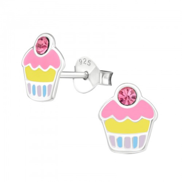 Boutique 23 Cupcake II Fülbevaló, 925 ezüst, gyerekeknek, ékszerdobozzal