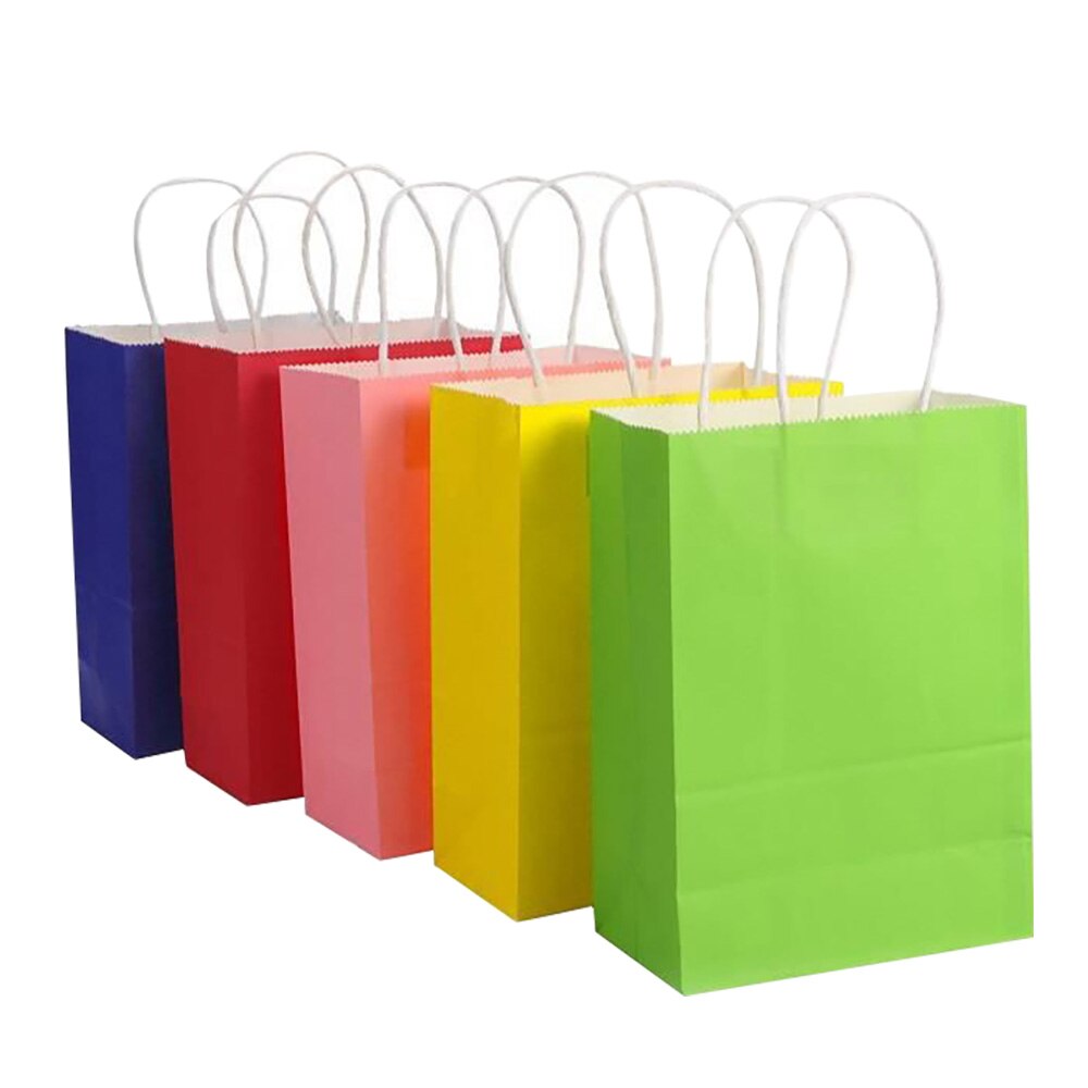 Set 20 pungi pentru cadouri, GOGOU, Hartie Kraft, Multicolor