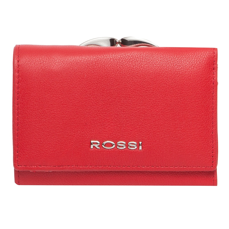 Portofel din piele naturala, Rossi, RSC0033, Rosu Mat