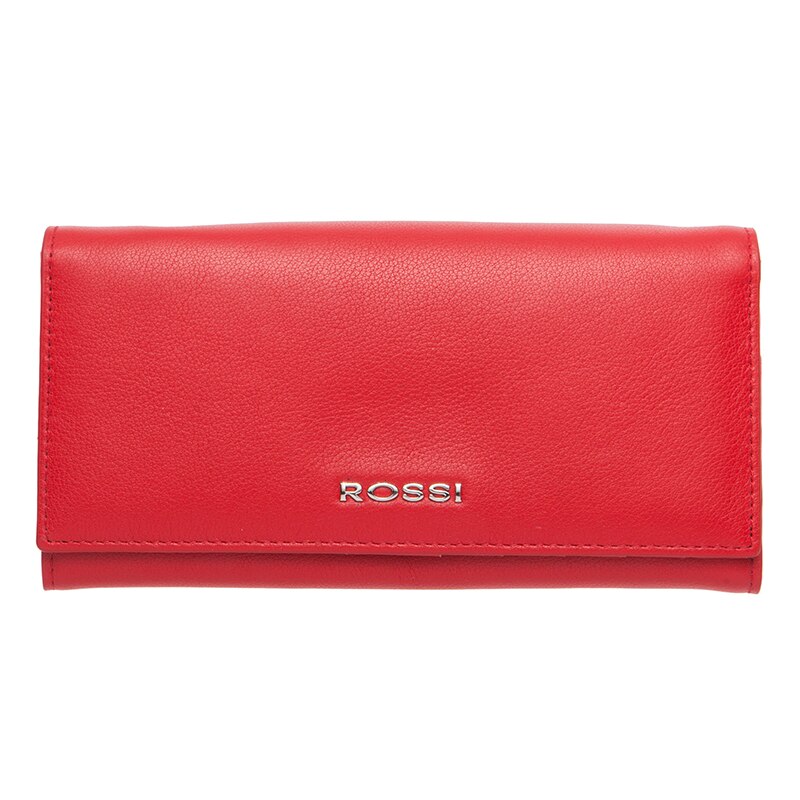 Portofel din piele naturala, Rossi, RSC0133, 18.5x9.5x3cm, Rosu mat