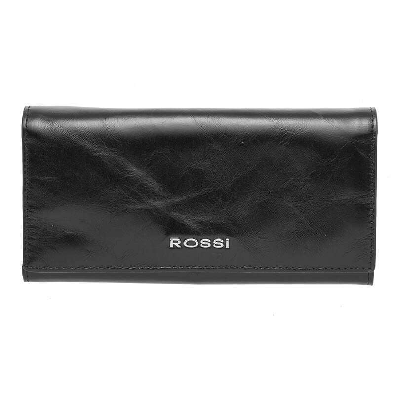 Portofel din piele naturala, Rossi, RSC0135, 18.5x9.5x3cm, Negru