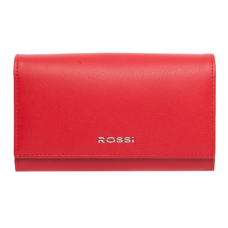 Portofel din piele naturala, Rossi, RSC0333, 10.5x18x4cm, Rosu
