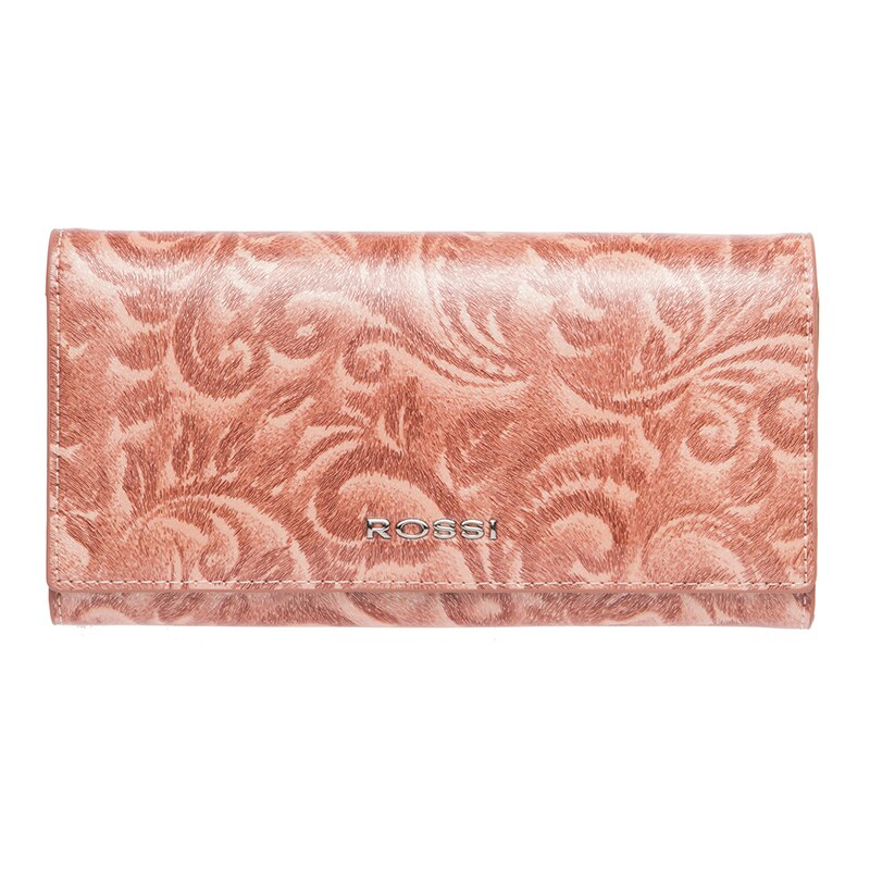 Portofel din piele naturala, Rossi, RSC0234, 18.5x9.5x3cm, Roz