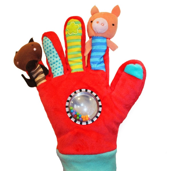 Manusa interactiva pentru teatru, Eurekakids, Rosu, 25x25 cm