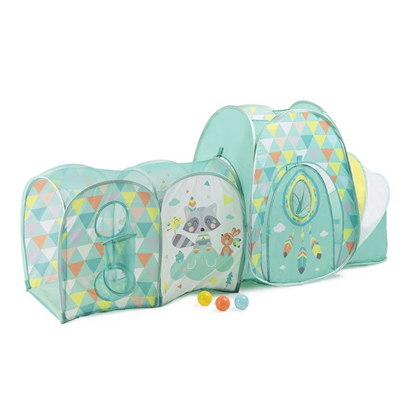 Tunel interactiv, Eurekakids, Poliester, Albastru, 75x60x180 cm