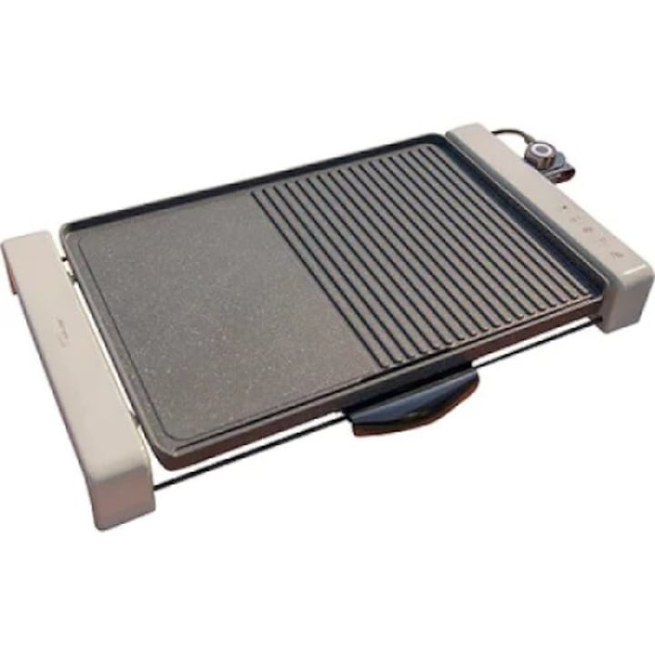Delimano elektromos asztali grill, teljesítmény 2300 W, hőmérséklet 200 C, bézs / fekete szín