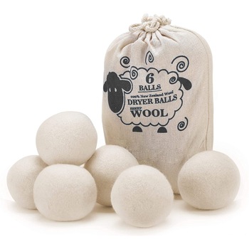 Set 6 Bile din Lana 100% pentru Uscator - Natural, Reutilizabil, Reduc Cutele de Imbracaminte, Economiseste Timpul de Uscare, Alternativa la Bilele de Plastic si Balsamul Lichid, Saculet Depozitare, Anti-electrizare, Alb Set 6 Bile din Lana 100% pentru Uscator - Natural, Reutilizabil, Reduc Cutele de Imbracaminte, Economiseste Timpul de Uscare, Alternativa la Bilele de Plastic si Balsamul Lichid, Saculet Depozitare, Anti-electrizare, Alb