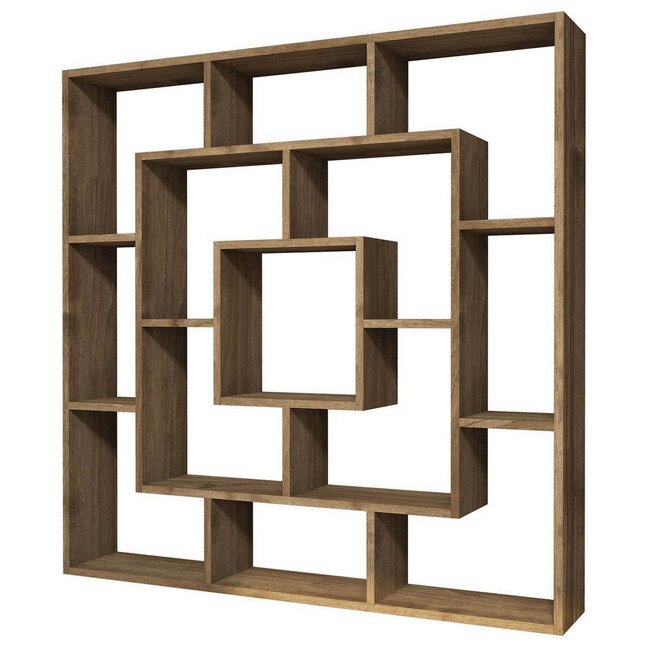 Biblioteca Frame Shelf, Homemania, Lemn, Maro, 125x22x125 cm