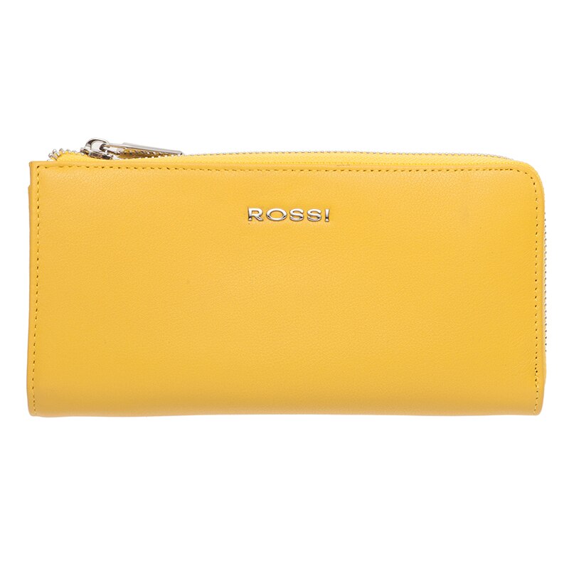 Portofel din piele naturala, Rossi, RSC3237, 9.5x19.5x2.5cm, Galben