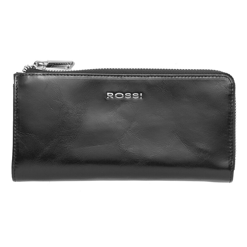 Portofel de piele naturala, Rossi, RSC3235, 19.5x9.5x2.5cm, Negru