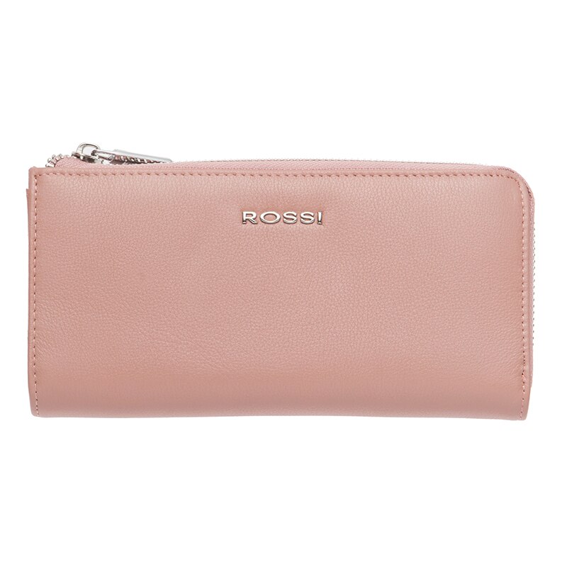 Portofel din piele naturala, Rossi, RSC3238, 9.5x19.5x2.5cm, Roz prafuit