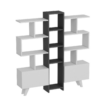 Biblioteca Asrin, Homemania, Lemn, Negru/Alb, 130x22x140.8 cm Biblioteca Asrin, Homemania, Lemn, Negru/Alb, 130x22x140.8 cm