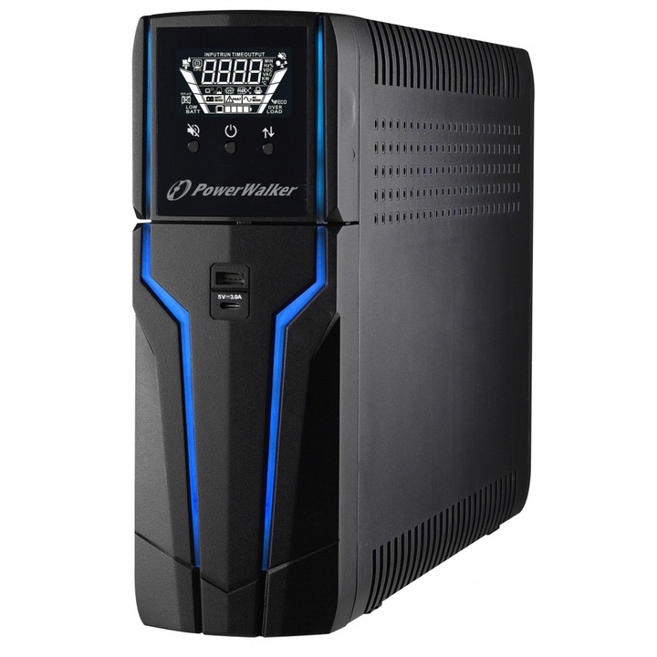 UPS Powerwalker VI1500GXB pentru gaming, 1500VA, Line Interactive
