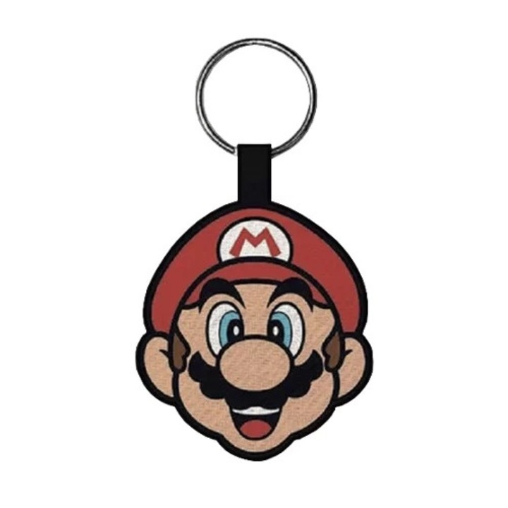 Super Mario szőtt gumi kulcstartó 8 cm
