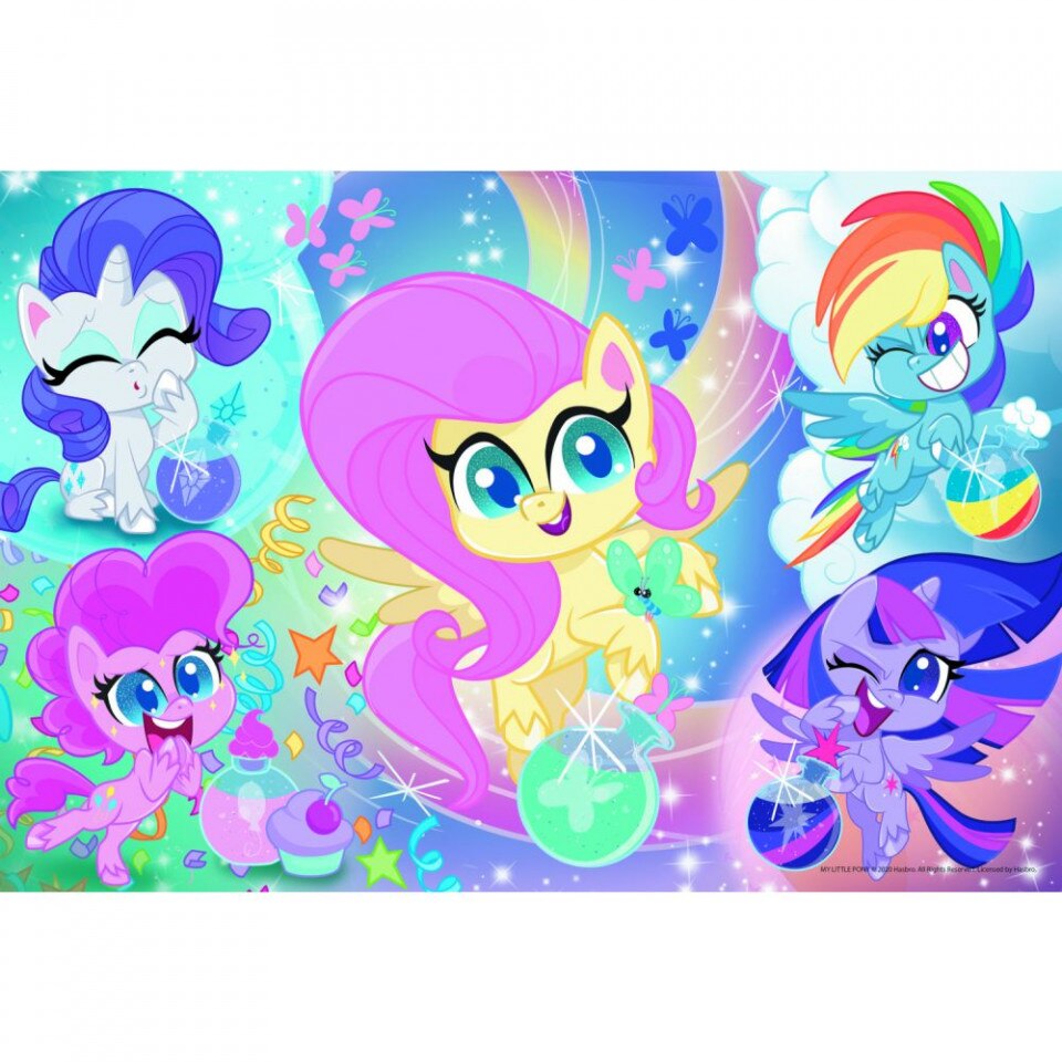 Puzzle Glitter Trefl 100piese- Ponei stralucitori, My Little Pony - eMAG.ro