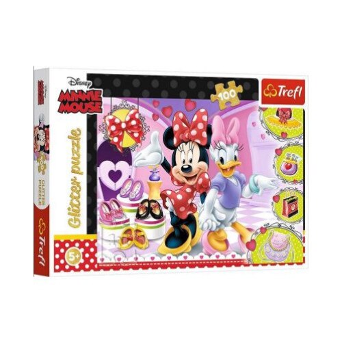 Puzzle Glitter Trefl 100piese- Minnie Mouse