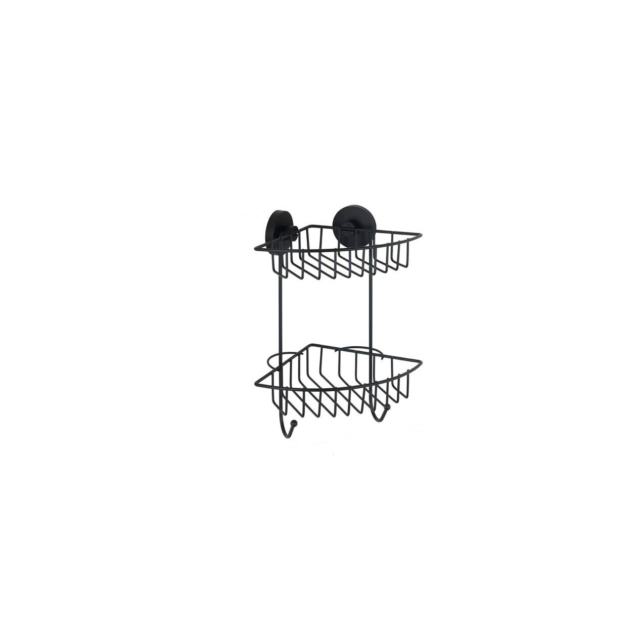 Etajera baie BARI, Negru, 29,5x22,5x16 cm, WENKO