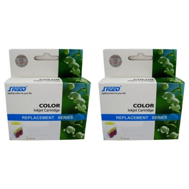 Set Cartus Cerneala Speed Compatibil 2x LC123Y Galben 1200 pagini