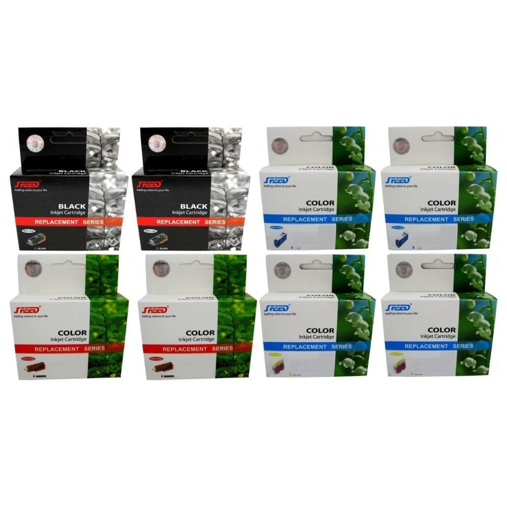 Set Cartus Cerneala Speed Compatibil 2x LC129XLBK Negru 2x LC125XLC Cyan 2x LC125XLM Magenta 2x LC125XLY Galben 9168 pagini