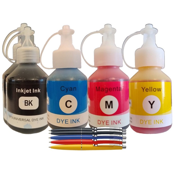 Set Cartus Cerneala Speed Compatibil Brother 2xBT6000BK Negru BT5000C Cyan BT5000M Magenta BT5000Y Galben 27600 pagini si 5buc Pix Schneider