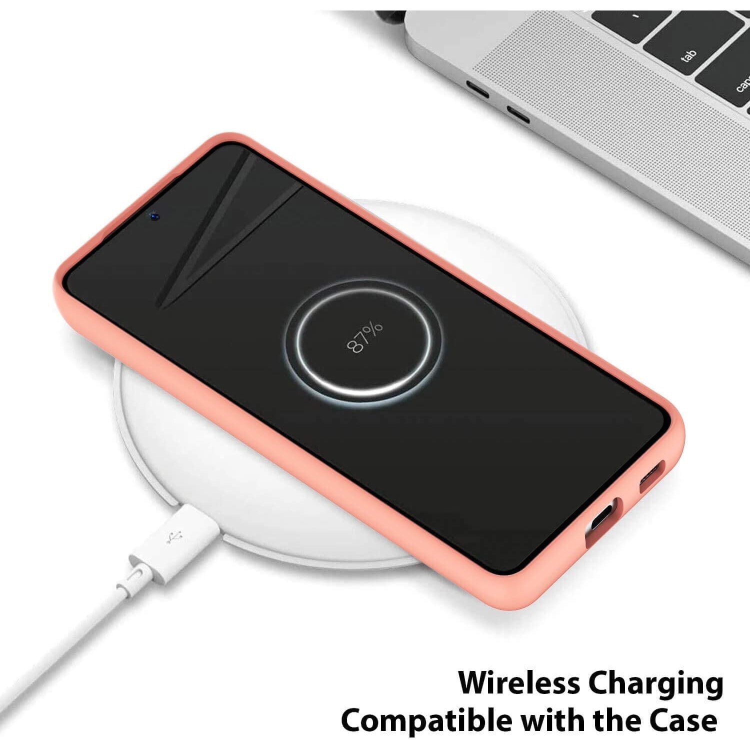 Husa din silicon ultra-slim MATA cu microfibra pe interior, compatibila cu Samsung Galaxy S21 Ultra / S21 Ultra 5G ( Roz - Pudra )