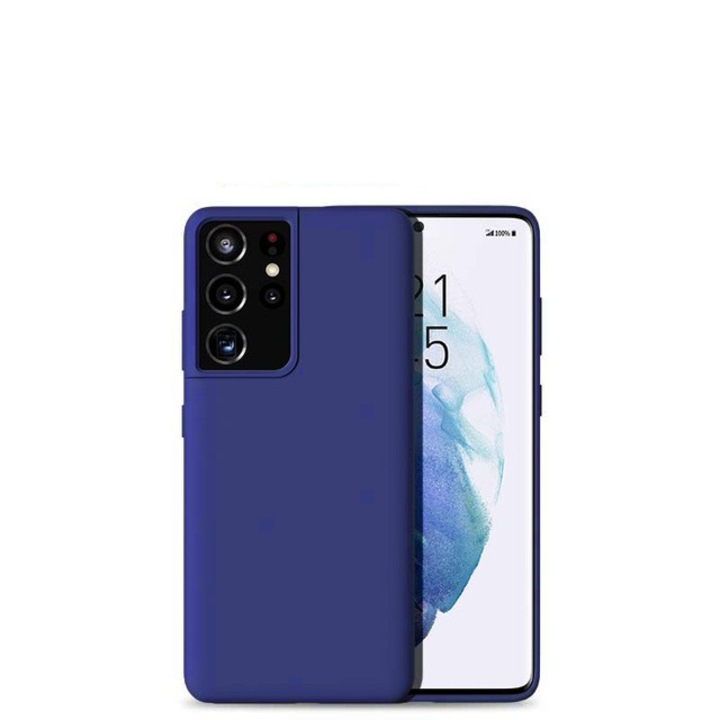 Samsung Galaxy S21 Ultra készülékkel kompatibilis szilikon tok, kék