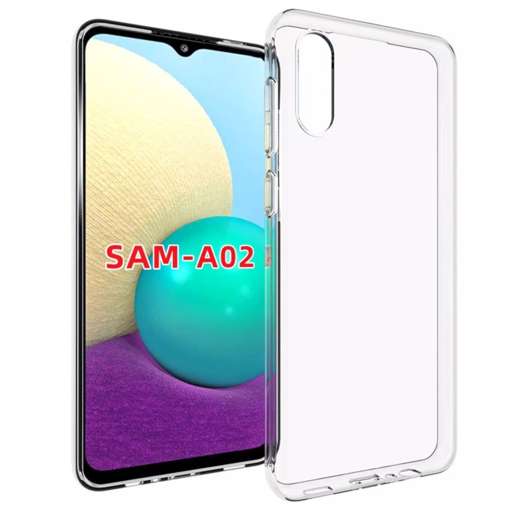 SILKASE huzat Samsung A02-hez, átlátszó színű, szilikon