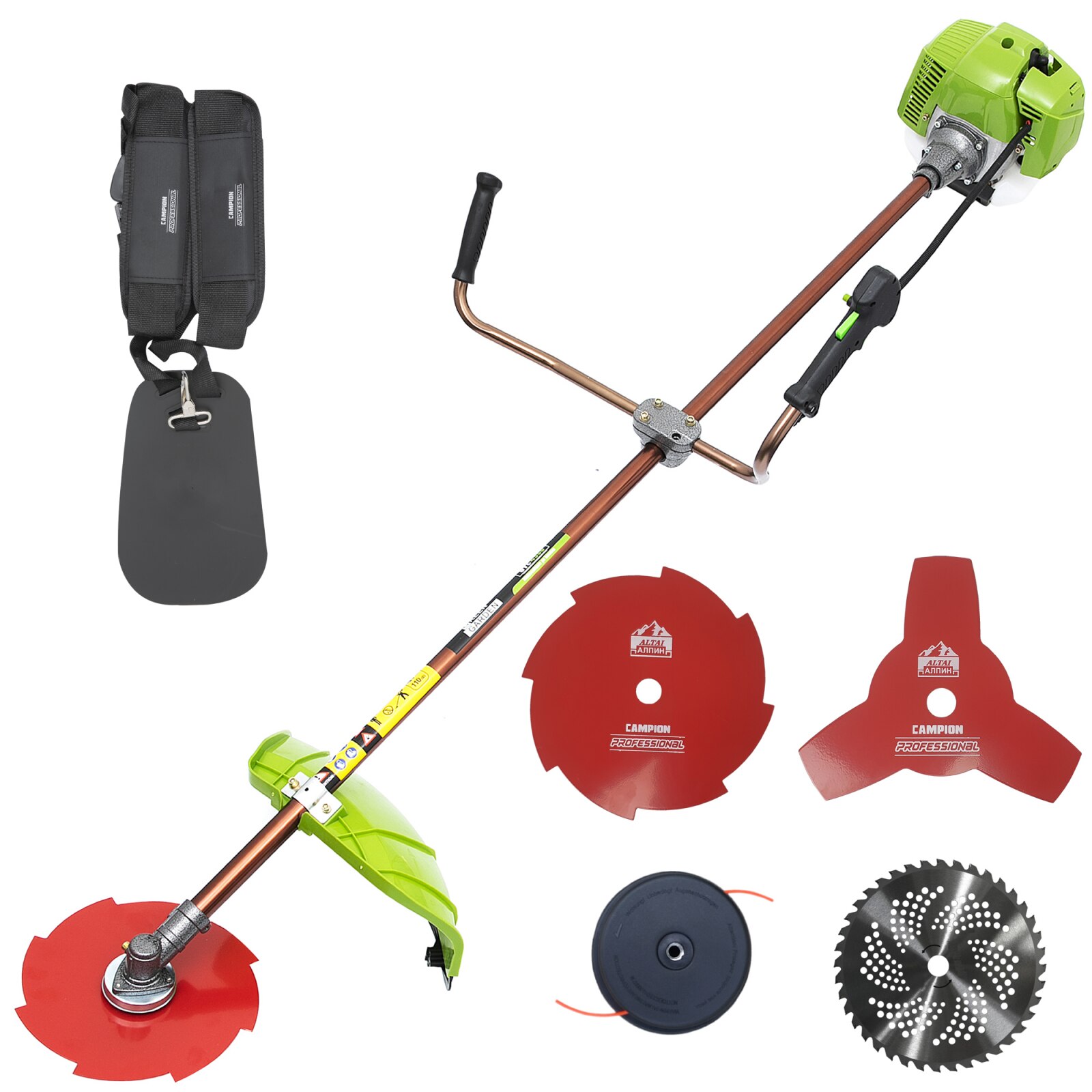 Motocoasa profesionala greengarden gtc 4350 6cp cu 4 tipuri de taiere