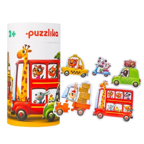 Puzzle evolutiv Imaginarium My Cars cu 20 de piese pentru a forma 5 vehicule cu 2-6 piese. + 2 ani