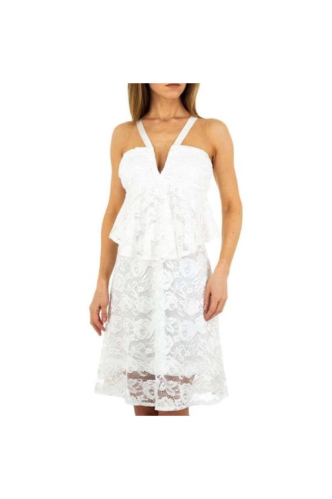 Rochie Voyelles R019 culoare alb