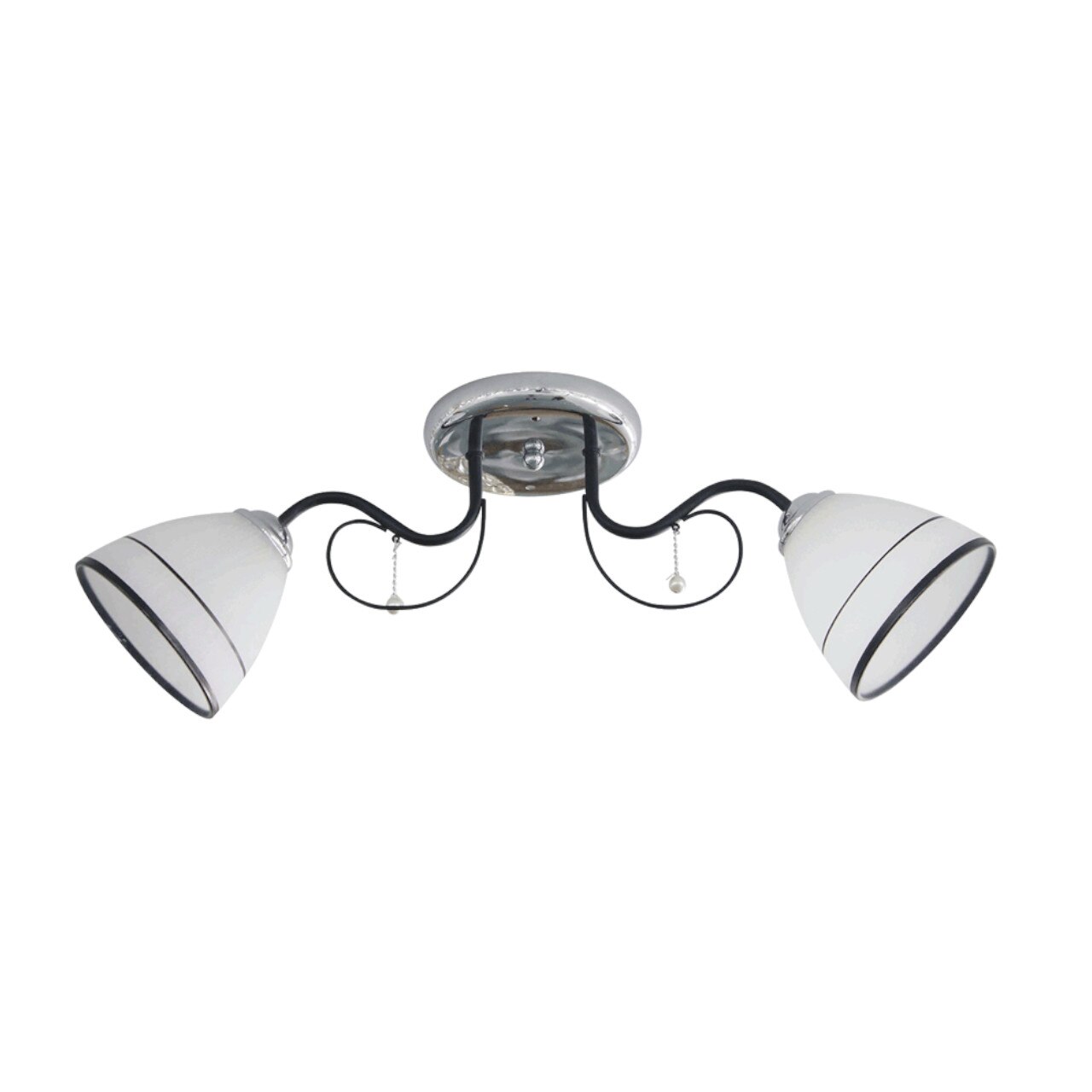 Lustra Interior Erste Clover 2x60W Max E27 EL0038025 Culoare Crom Negru si Alb