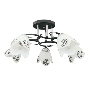 Lustra Interior Erste Athena 5x60W Max E27 EL0038050 Culoare Negru Crom si Alb Lustra Interior Erste Athena 5x60W Max E27 EL0038050 Culoare Negru Crom si Alb