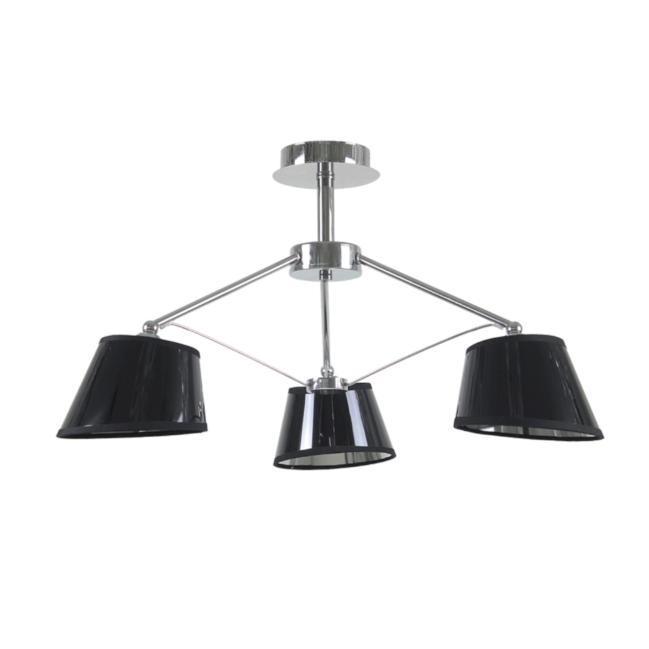 Lustra Interior Erste Ebony 3x60W Max E27 EL0038238 Culoare Negru si Crom