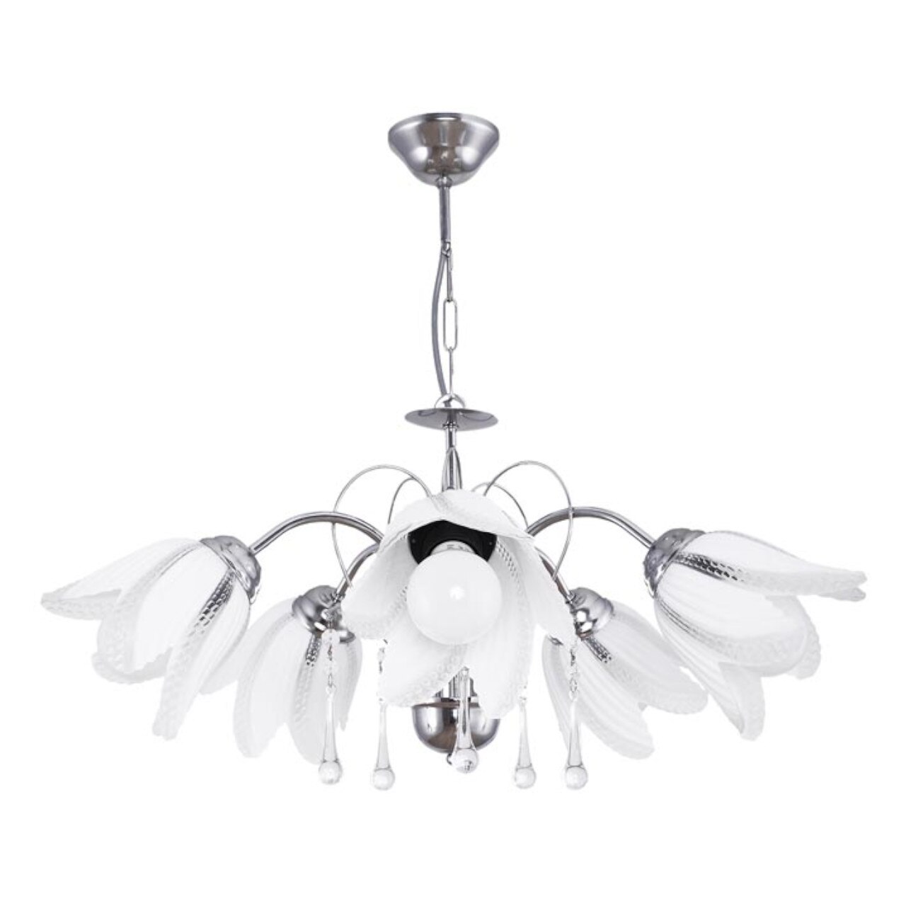 Lustra Interior Erste Lona 5x60W Max E27 EL0058516 Culoare Crom si Alb