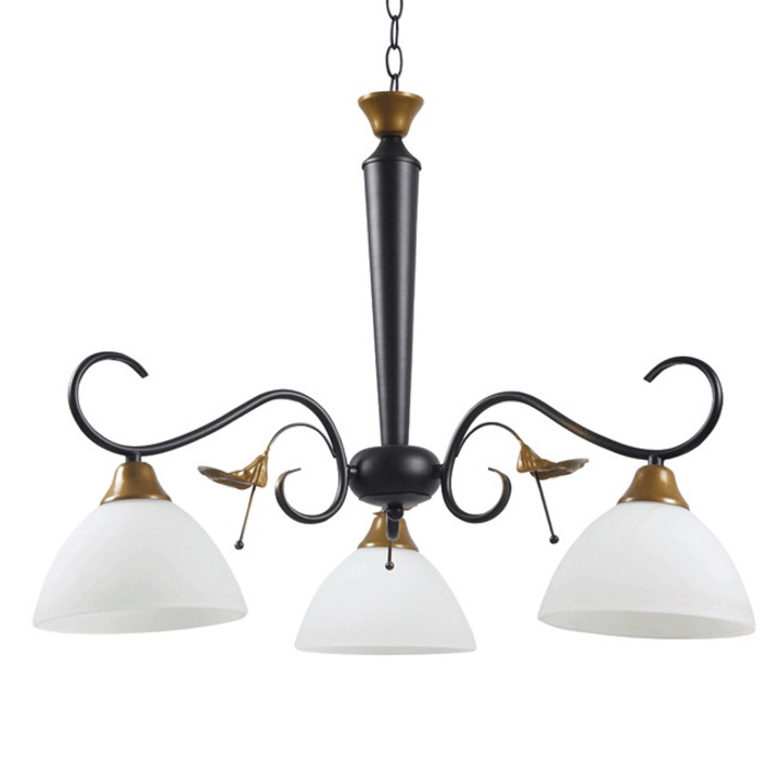 Lustra Interior Erste Ethia 3x60W Max E27 EL0038052 Culoare Negru Maro si Alb