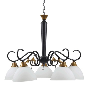 Lustra Interior Erste Ethia 5x60W Max E27 EL0038053 Culoare Negru Maro si Alb Lustra Interior Erste Ethia 5x60W Max E27 EL0038053 Culoare Negru Maro si Alb