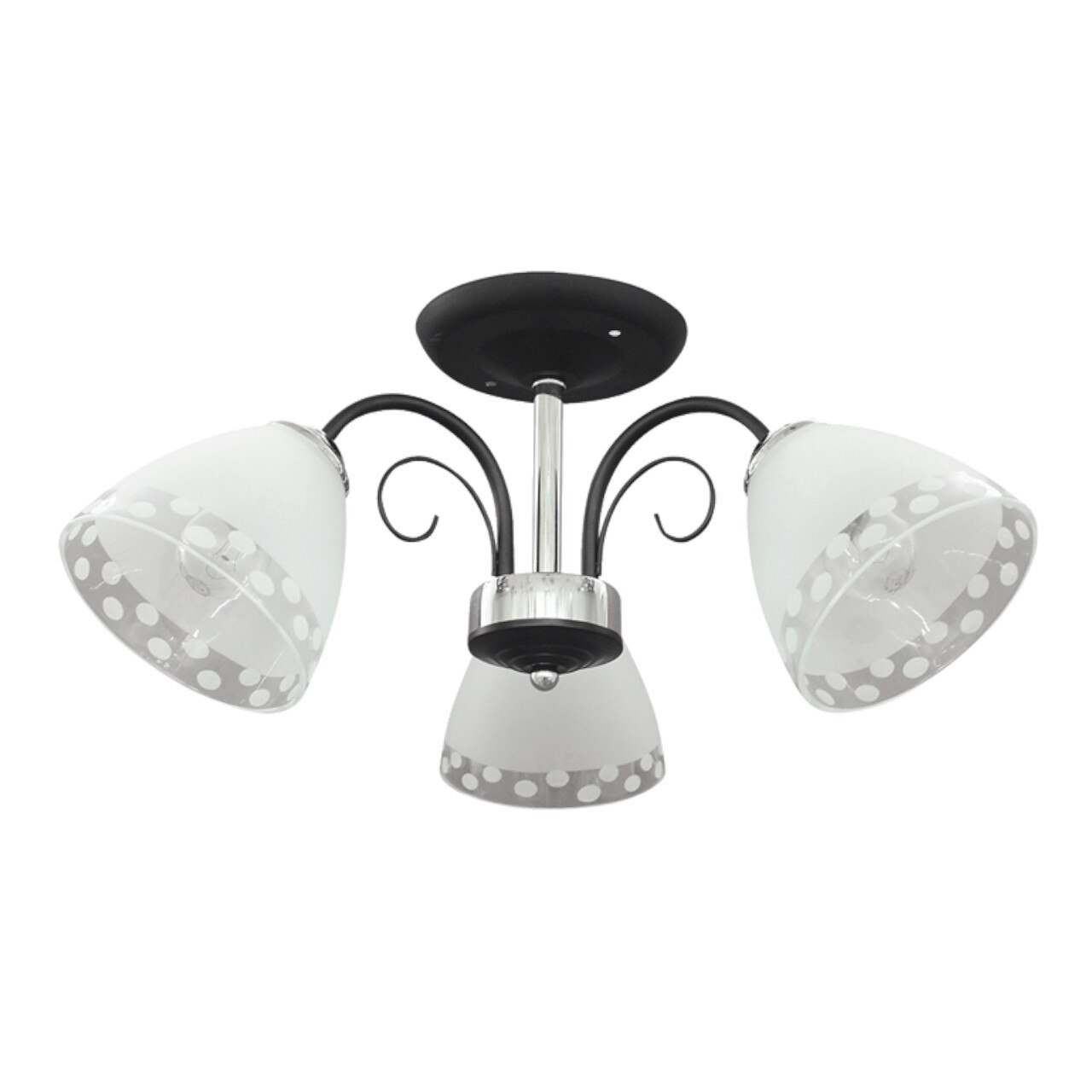 Lustra Interior Erste Felicia 3x60W Max E27 EL0038043 Culoare Crom Negru si Alb