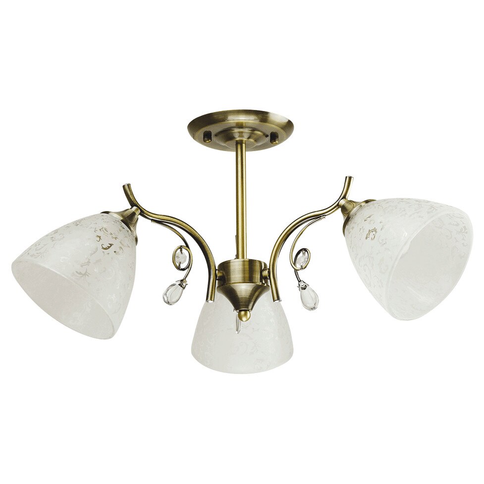 Lustra Interior Erste Lycyan 3x60W Max E27 EL0034055 Culoare Alama si Alb