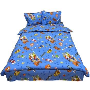 Lenjerie pat King Size, albastra, pentru saltea mai mare de 180cm,  Lenjerie pat King Size, albastra, pentru saltea mai mare de 180cm,