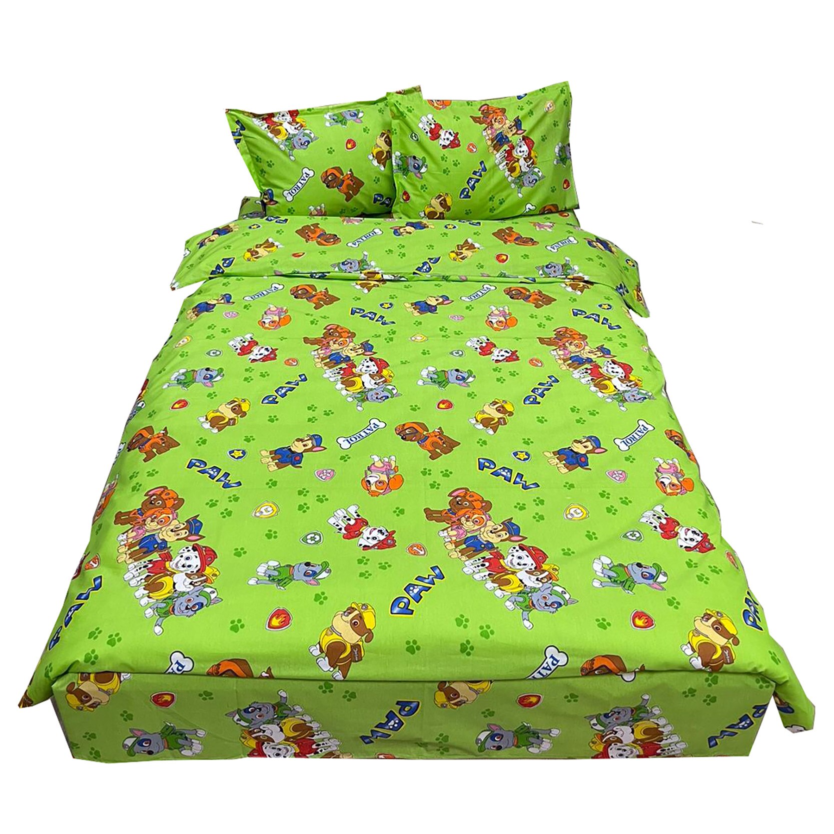 Lenjerie pat dublu, verde, pentru saltea de 160-180cm, 
